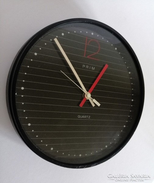 Rare, elegant postmodern prime design wall clock from the 1980s