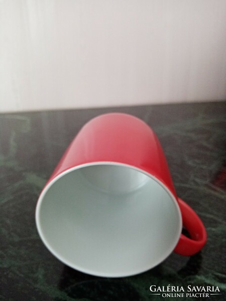 Jelzett ,  német , piros, porcelán   Thomas  /  Rosenthal teás kávés  bögre - csésze