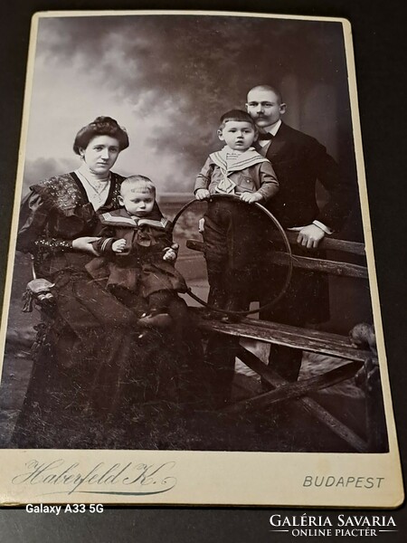 Antique haberfeld k. Photographer Budapest family portrait