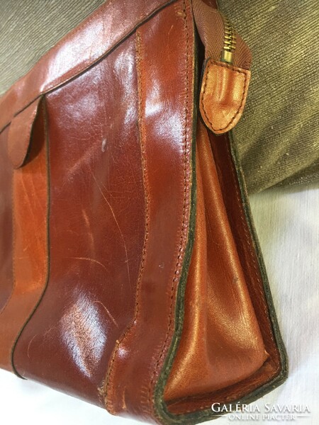 Cognac-colored, leather, women's briefcase, in very nice condition