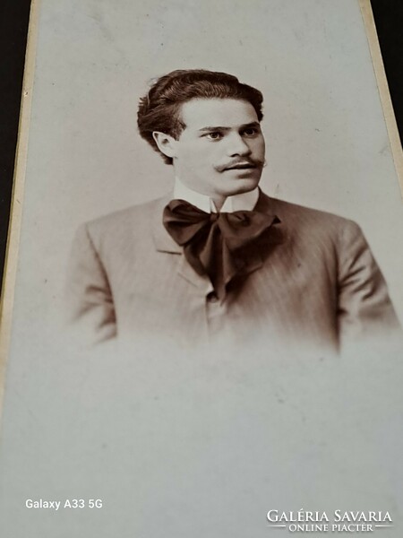 Antik Langsfeld Mór. M. Kaposvárott fotográfia férfi portré