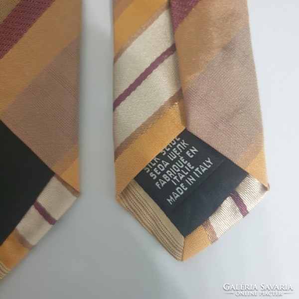 HUGO BOSS sárga csíkos selyem nyakkendő, vintage