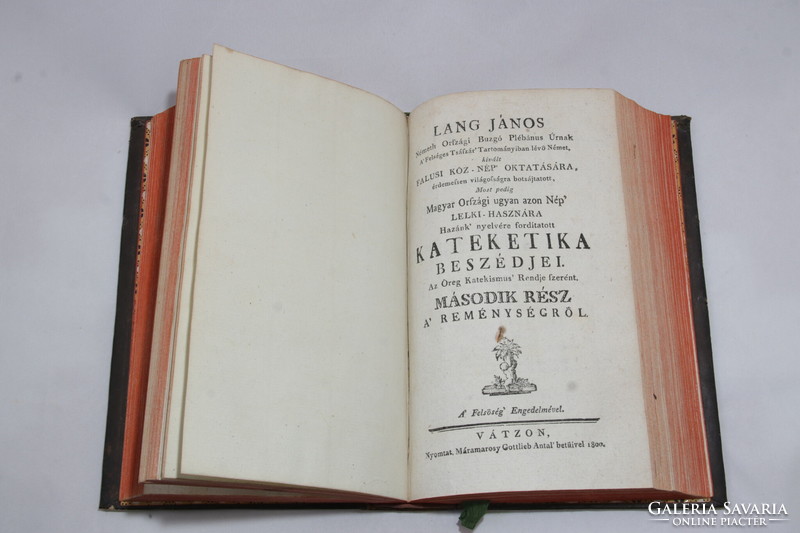 1800  - Lang János beszédei - korabeli egészbőr kötésben Szép példány!