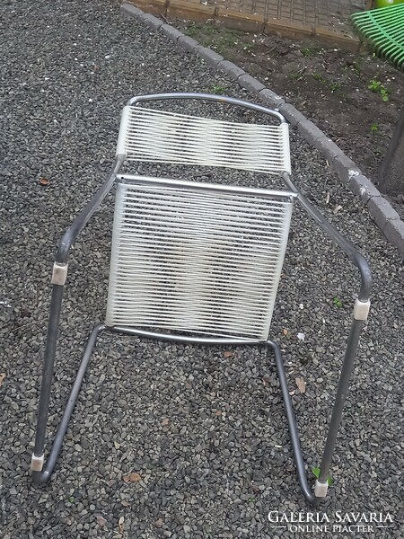 Balcony/garden chair with wire seat/Bauhaus style chair