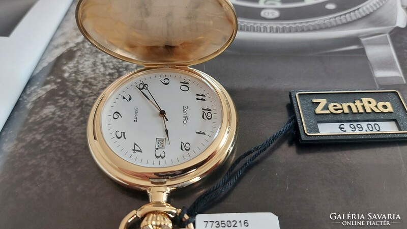 (K) beautiful unworn zentra quartz pocket watch