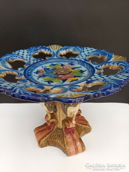 Antique ceramic bird centerpiece/tray/cake plate