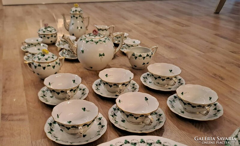 68 Herend parsley pattern dinnerware set + tea set + mocha set + cookie set