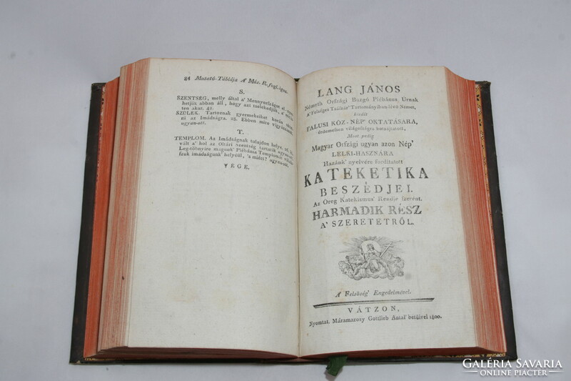 1800  - Lang János beszédei - korabeli egészbőr kötésben Szép példány!