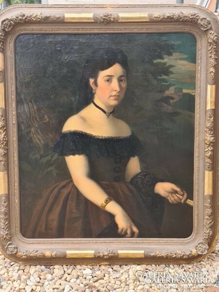 Barabás Miklós (1810-1898): Fiatal hölgy, 1883. Aukcionált!!!