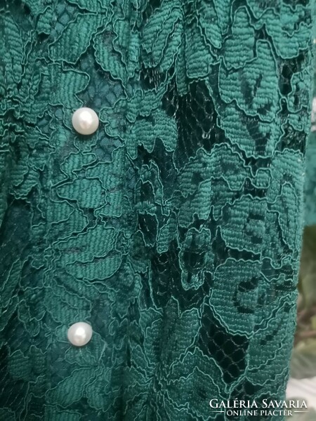 ZARA 38-40-es-es, smaragdzöld légcsipke alkalmi, örömanya ruha