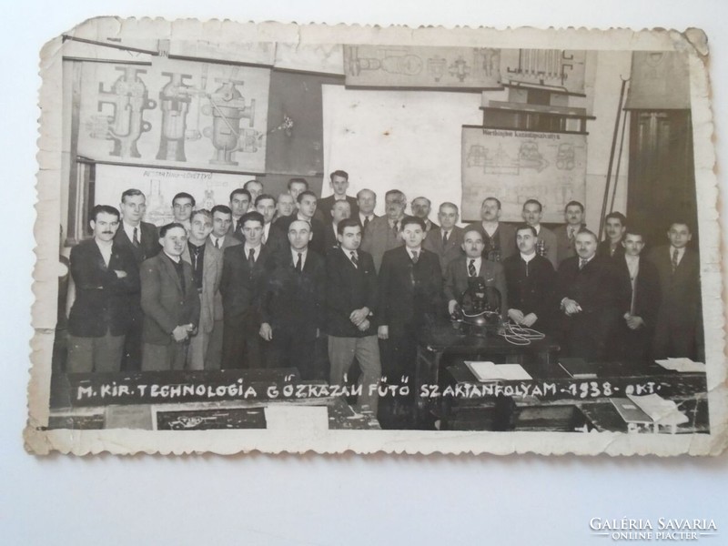 D194988 old photo - m. Out. Technological steam boiler heating specialist course 1938 Oct.