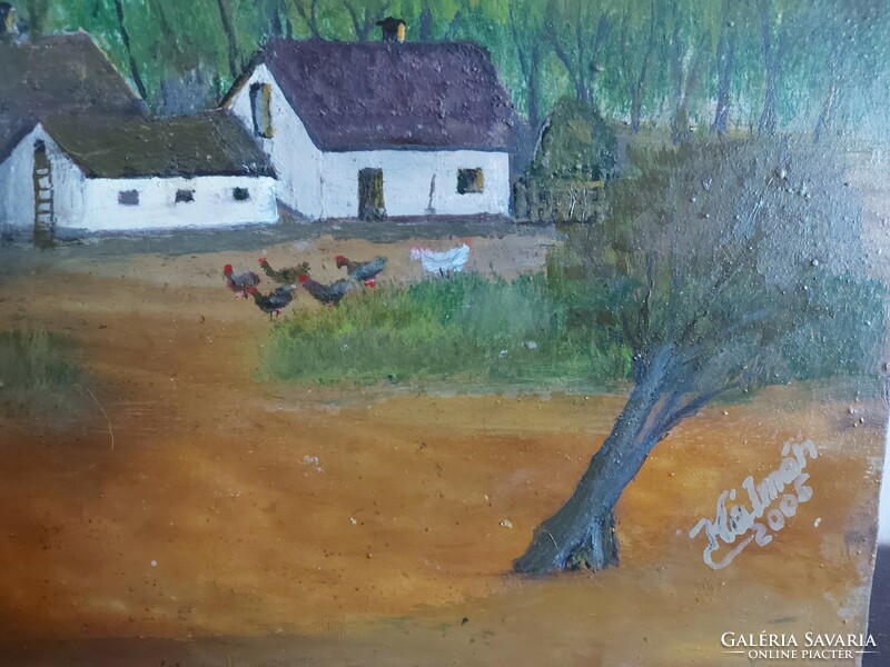 Signed painting - the creator is on a certain pen ... Maybe - with farm hens - 452