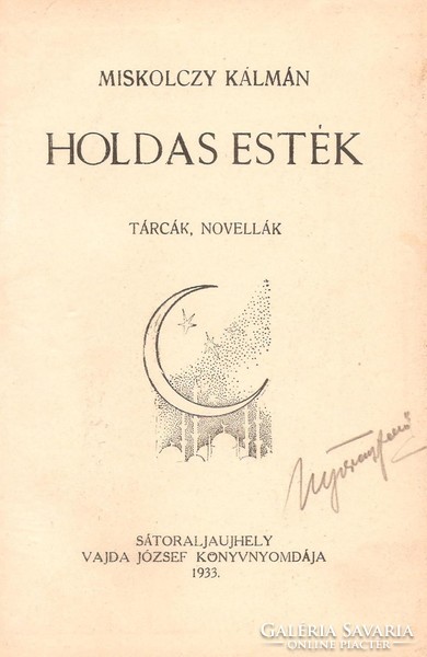 Miskolczy Kálmán: Holdas Esték 1933