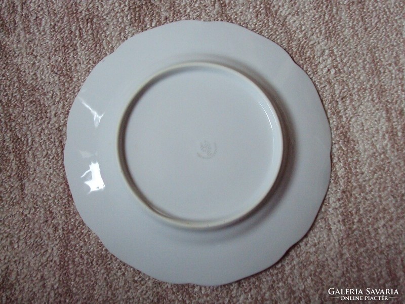 Retro old porcelain plate with flower pattern, hcch, Czechoslovakian production