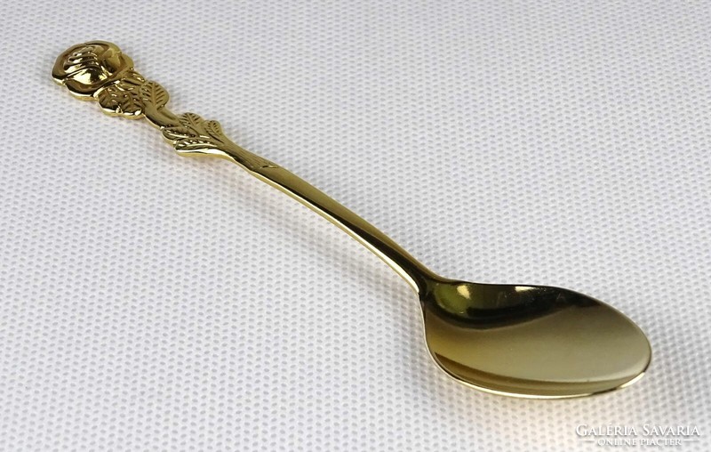 1M762 old gold colored decorative spoon set 6 pieces