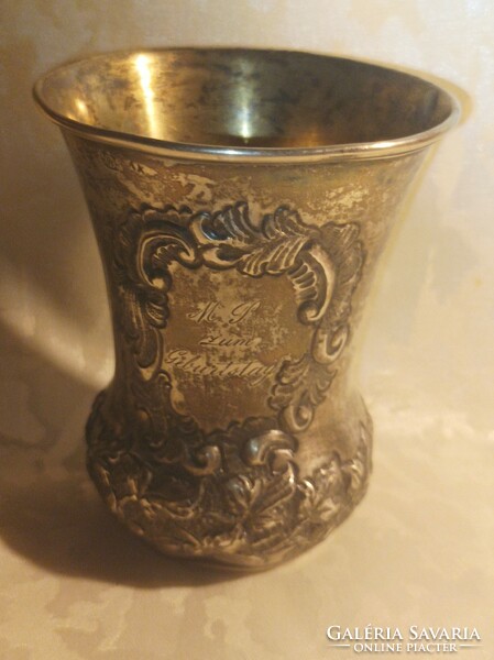 Antik 13 latos ezüst keresztelő pohár 100 gr 1893