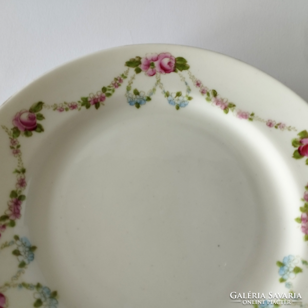 5 beautiful old romantic pink English porcelain cookie plates