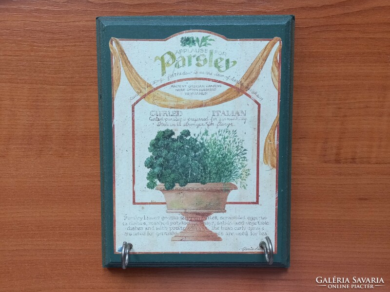 Wall decoration with kitchen parsley, hanger