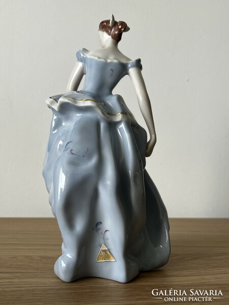 Royal dux porcelain - fabulous large lady in a blue dress, flawless!