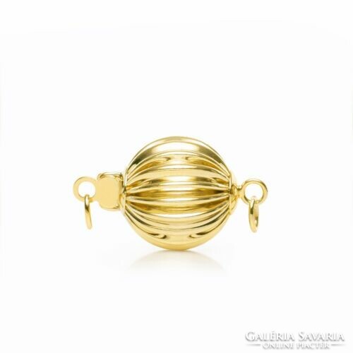 14 K gold wavy ball clasp for necklace, bracelet