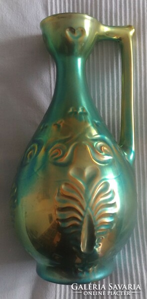 Zsolnay eozin decorative vase with handles