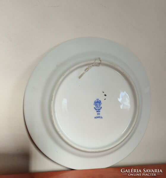 Decorative plate with a folk motif, lowland porcelain