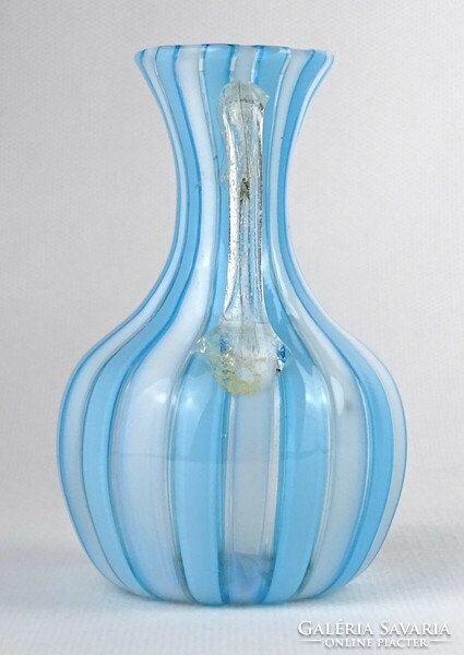 1M804 Antik kisméretű csíkos Bimini üveg váza 10 cm