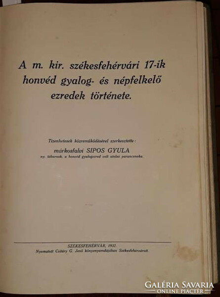 17-esek a világháborúban  1914–1918.  /  Szerk.: Márkosfalvi Sipos Gyula