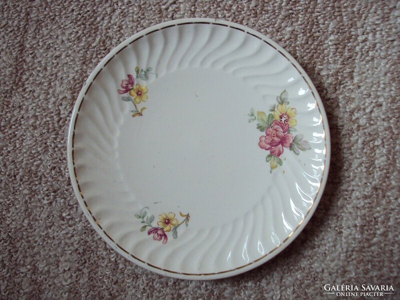 Retro régi jelzett süteményes tányér virág mintás - GRÁNIT Kispest CS.K.GY.