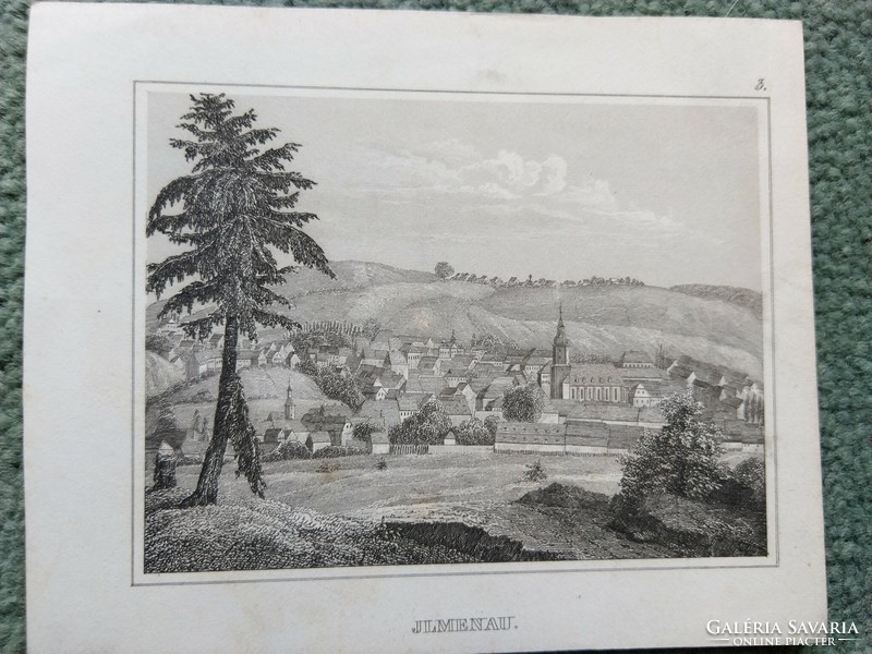 Ilmenau. Original wood engraving ca. 1835