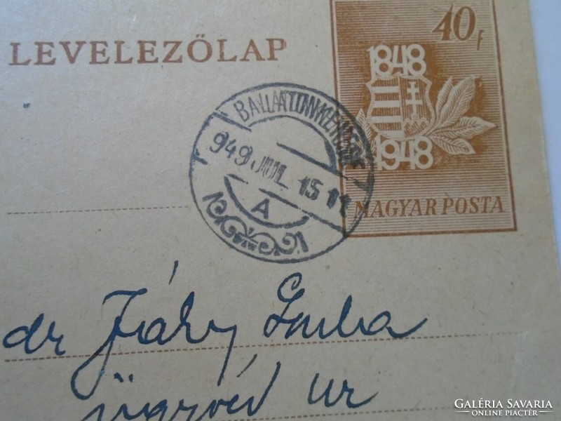 D195019 old postcard with price ticket - balatonkenese 1949 pepper sauce - dr. Gyula Jáky