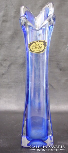 Blue glass vase austria lux glass