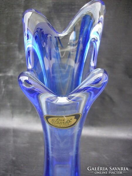 Blue glass vase austria lux glass