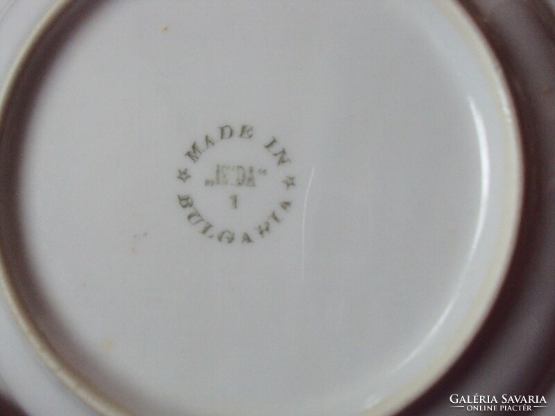 Retro régi porcelán mély tányér virág mintás Bulgária bolgár gyártmány Isida jelzés