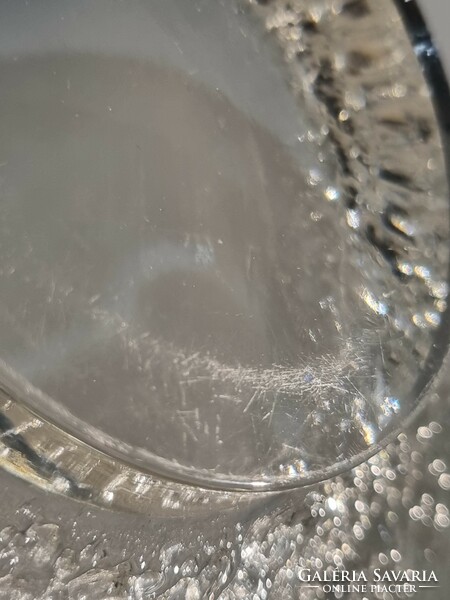 Régi skandináv stílusú impozáns üveg kínáló tál -28 cm ( '70-es évek )