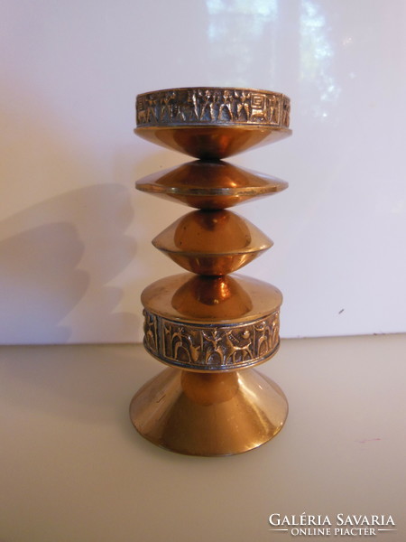Candle holder - craftsman György Szabo - copper - 56 dekas - 13.5 x 7.5 cm - his work - flawless