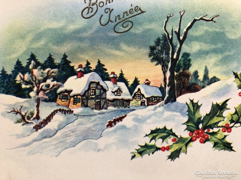 Antique, old Christmas card -6/2.