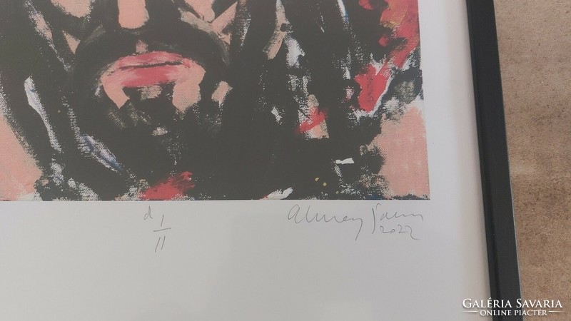 (K) Aknay János Megváltó (8) D I/II Print 32x42 cm kerettel