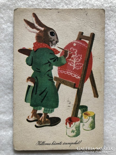 Old Easter picture postcard - drawing by Tibor Gönczi -5.