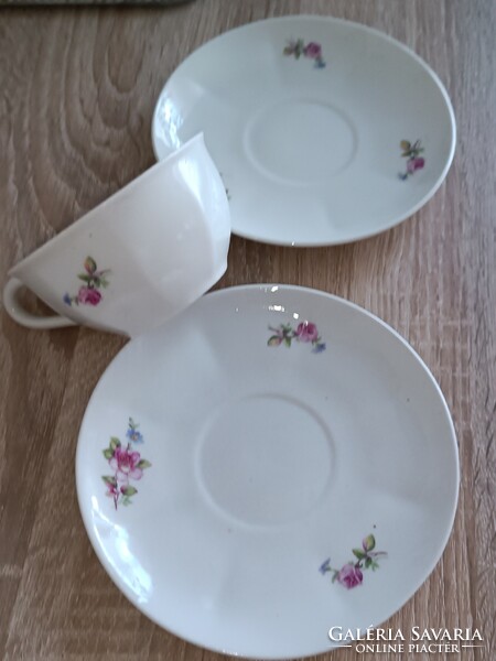 Porcelain tea cup and 2 saucers