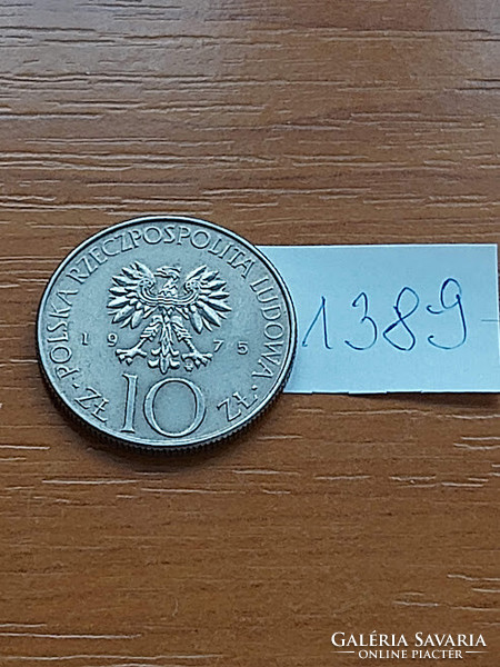 Polish 10 zloty 1975 mw mickiewicz 1389