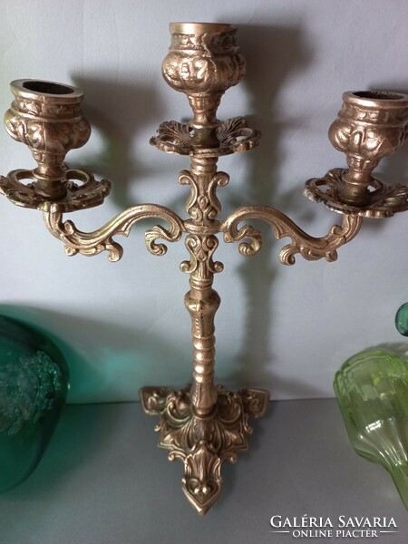 3 Branch copper (cast) candle holder 2 pcs