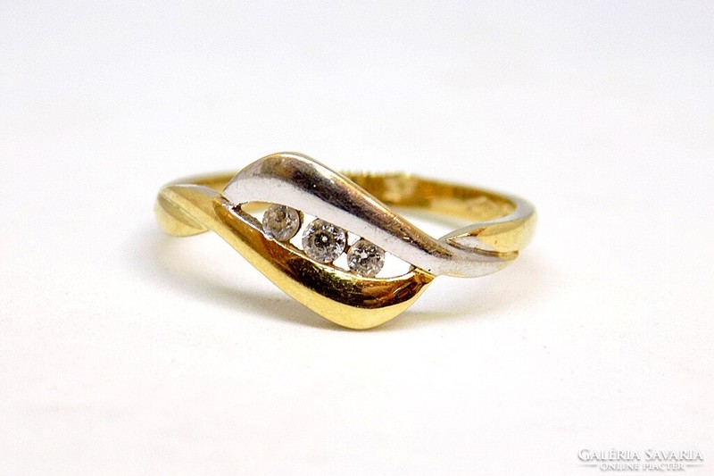 Yellow-white gold stone ring (zal-au106320)