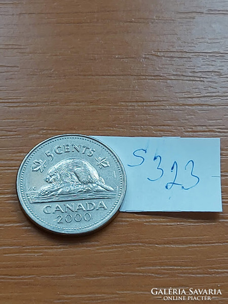 Canada 5 cents 2000 elizabeth ii, beaver s323