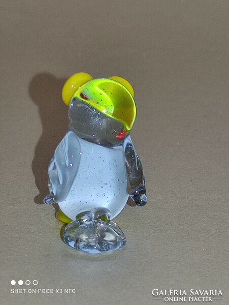Mini muránói  üveg állat figura bagoly