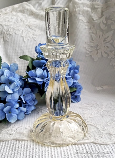 Vintage cast glass candle holder 20cm