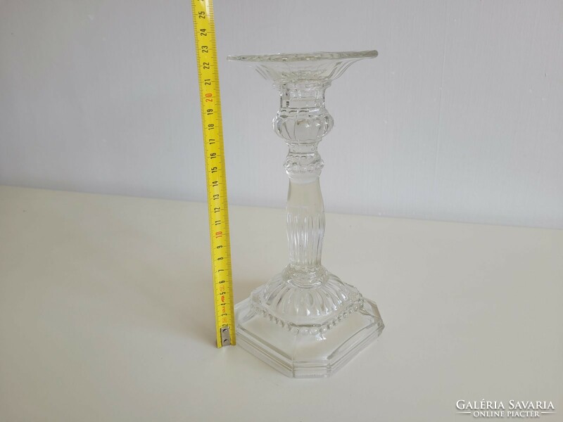 Old glass candle holder 22.5 Cm
