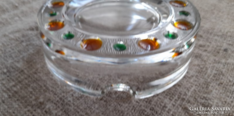 Retro pressed glass ashtray