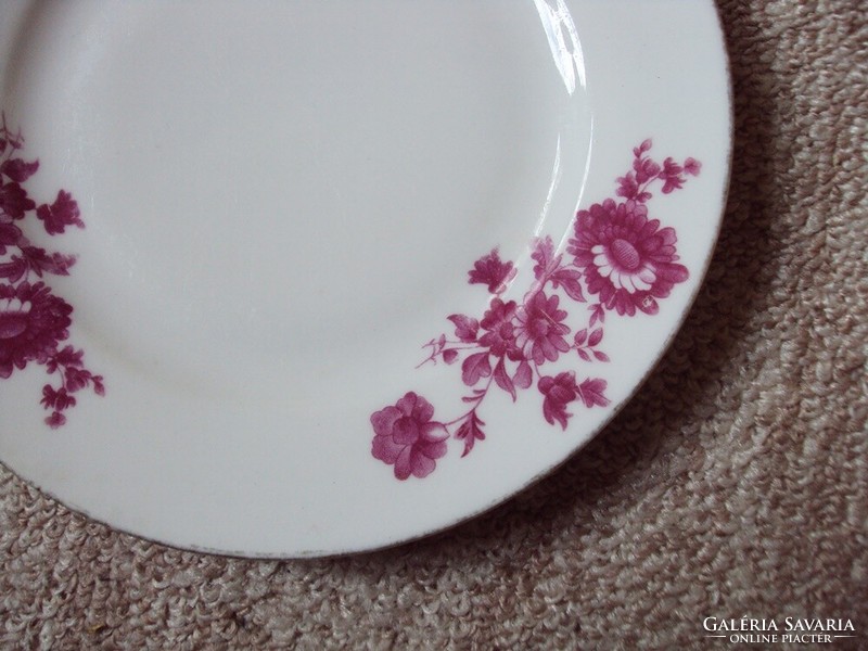 Retro régi porcelán süteményes kis tányér virág mintás