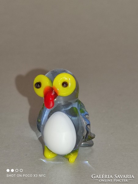 Mini muránói  üveg állat figura bagoly